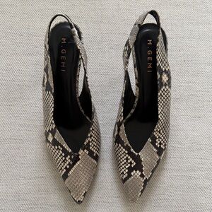 M. Gemi Snake-Print Slingback Pumps size 39.5